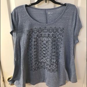 Blue Style & Co Embellished Tee, size XL
